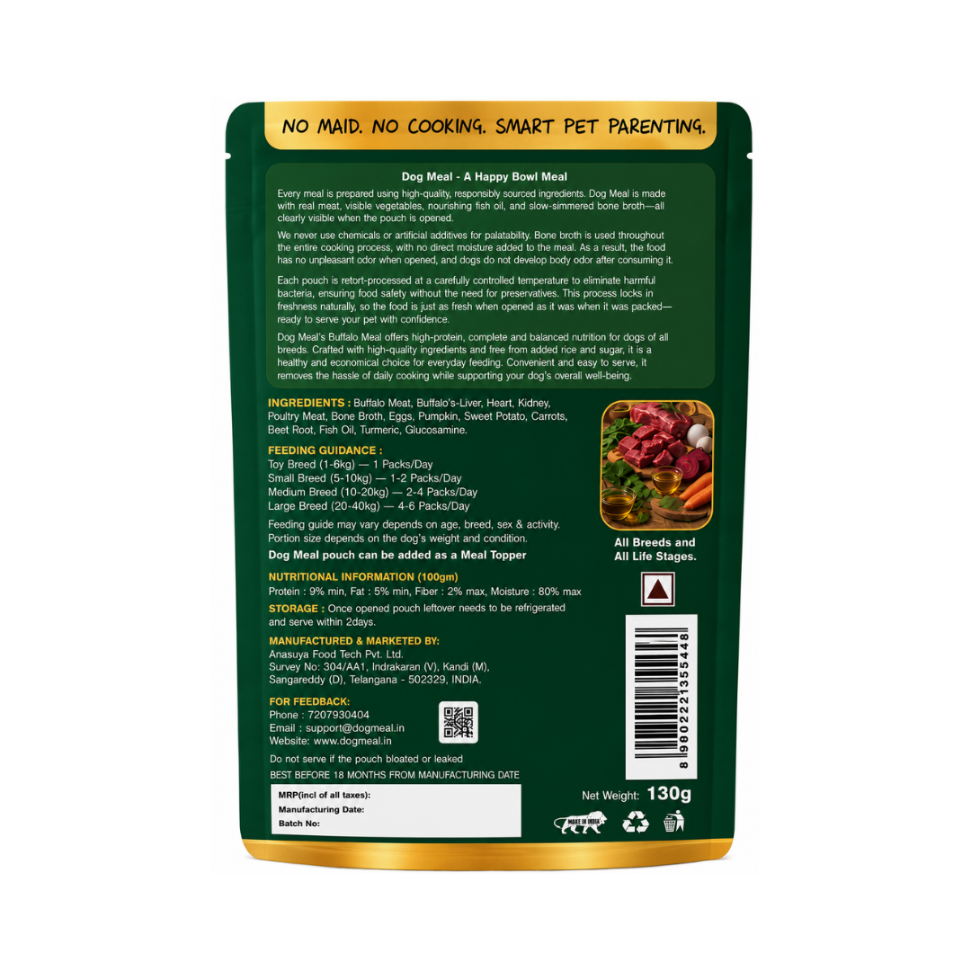 Dog Meal Buffalo Meal Premium |70% Meat | Grain Free |