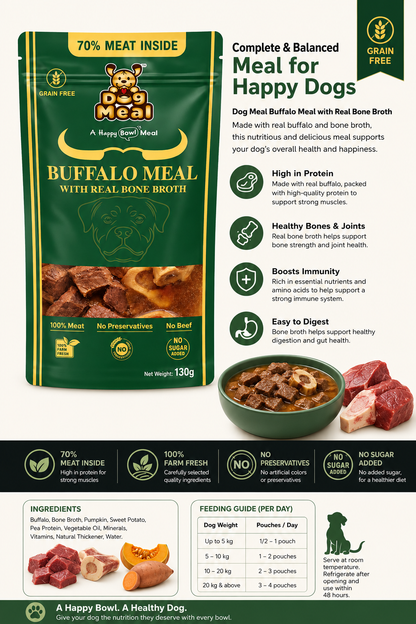 Dog Meal Buffalo Meal Premium 70% Meat