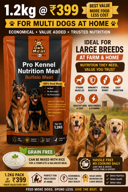 Pro Kennel Nutritional Meal - Buffalo Meat | Wet Food | 70 % Meat 3.6Kg Pack 3