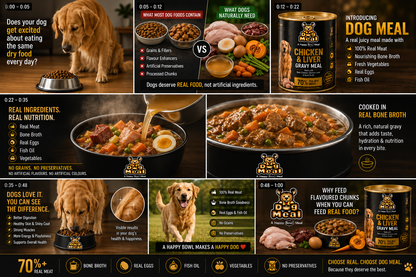 Dog Meal Chicken & Liver Pouches 130g x 12 | No Chunks | Real Meat | 70% Meat | Sweet Potato, Pumpkin, Beet Root, Carrots, Fish Oil, Eggs| Bone Broth